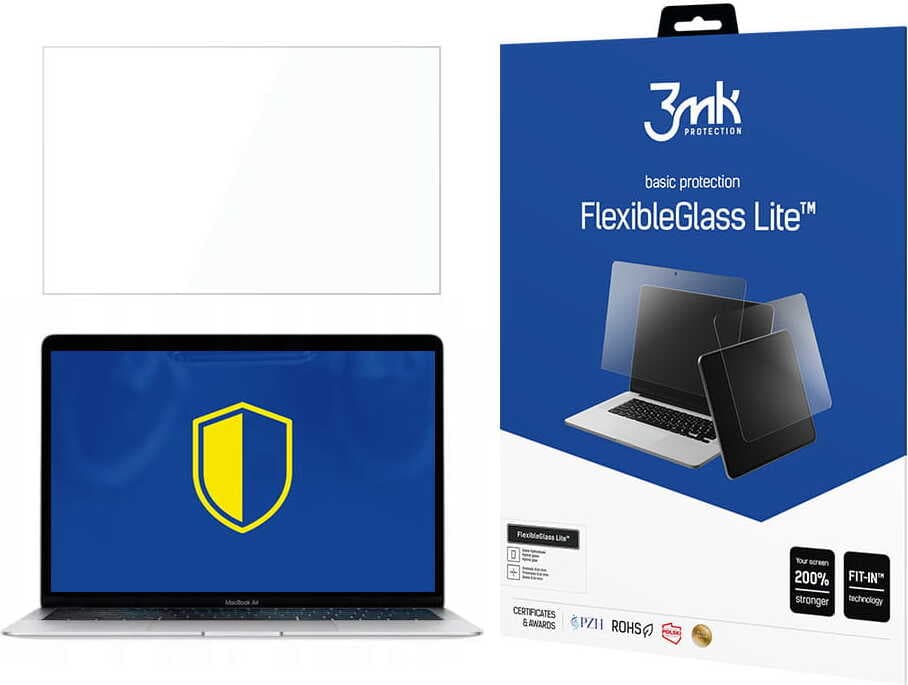 Хибридно стъклено защитно покритие за дисплея на MacBook Air 13 (2018-2020), MacBook Air 13 M1 (2020), MacBook Pro 13 M2 (2022) - 3mk FlexibleGlass Lite Screen Protector (прозрачен)