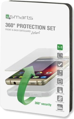 Тънък силиконов кейс и стъклено защитно покритие за дисплея на Asus ZenFone 2 - 4smarts 360° Protection Set (ZE551ML)