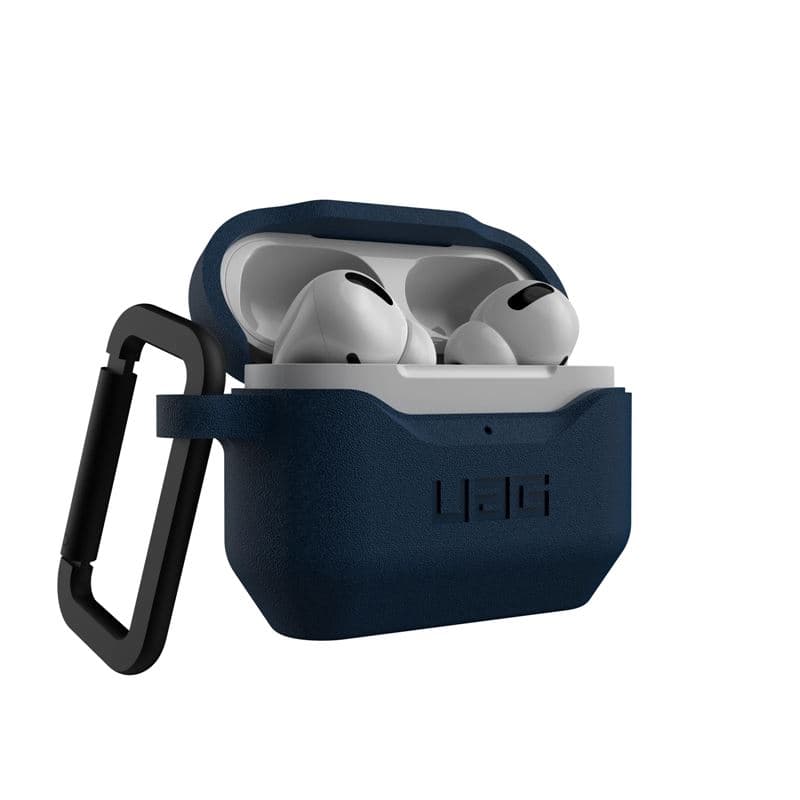 Удароустойчив силиконов калъф с карабинер за Apple Airpods Pro - Urban Armor Gear Standard Issue Silicone Case 001 (тъмносин)