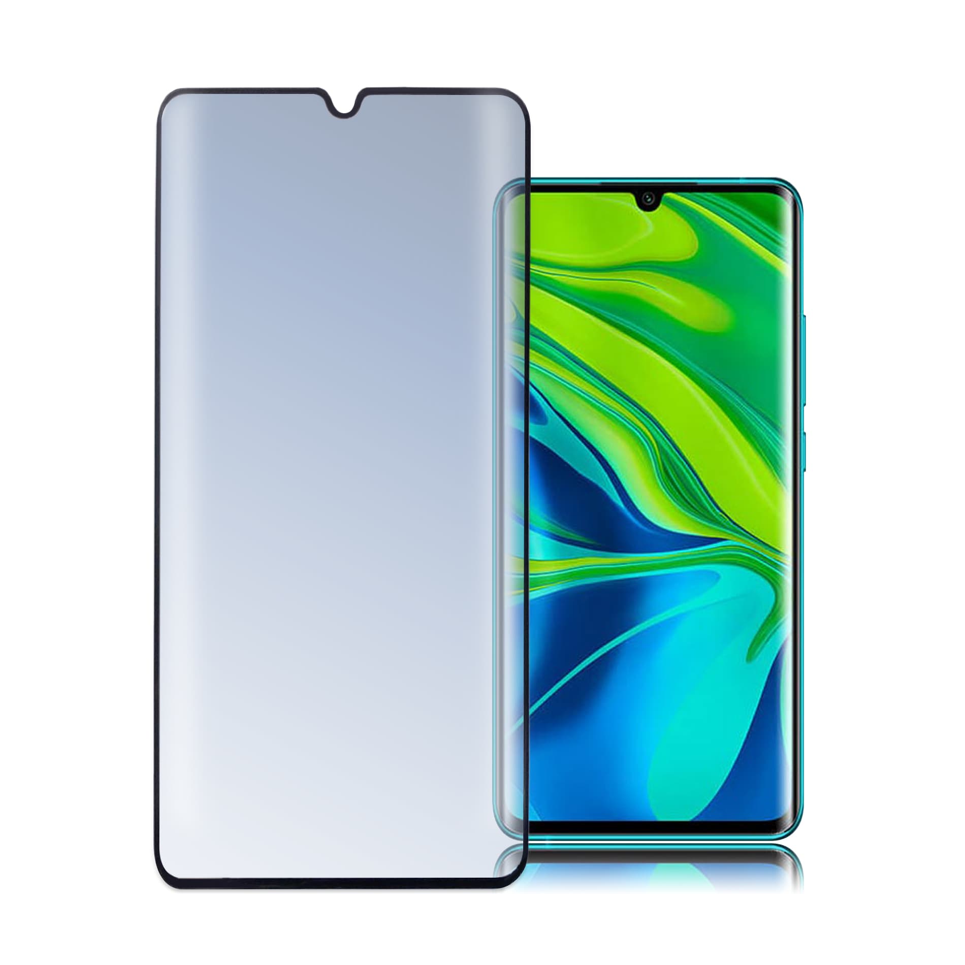 Калено стъклено защитно покритие с извити ръбове за целия дисплея на Xiaomi Mi Note 10, Mi Note 10 Pro - 4smarts Second Glass Curved 3D (прозрачен-черен)