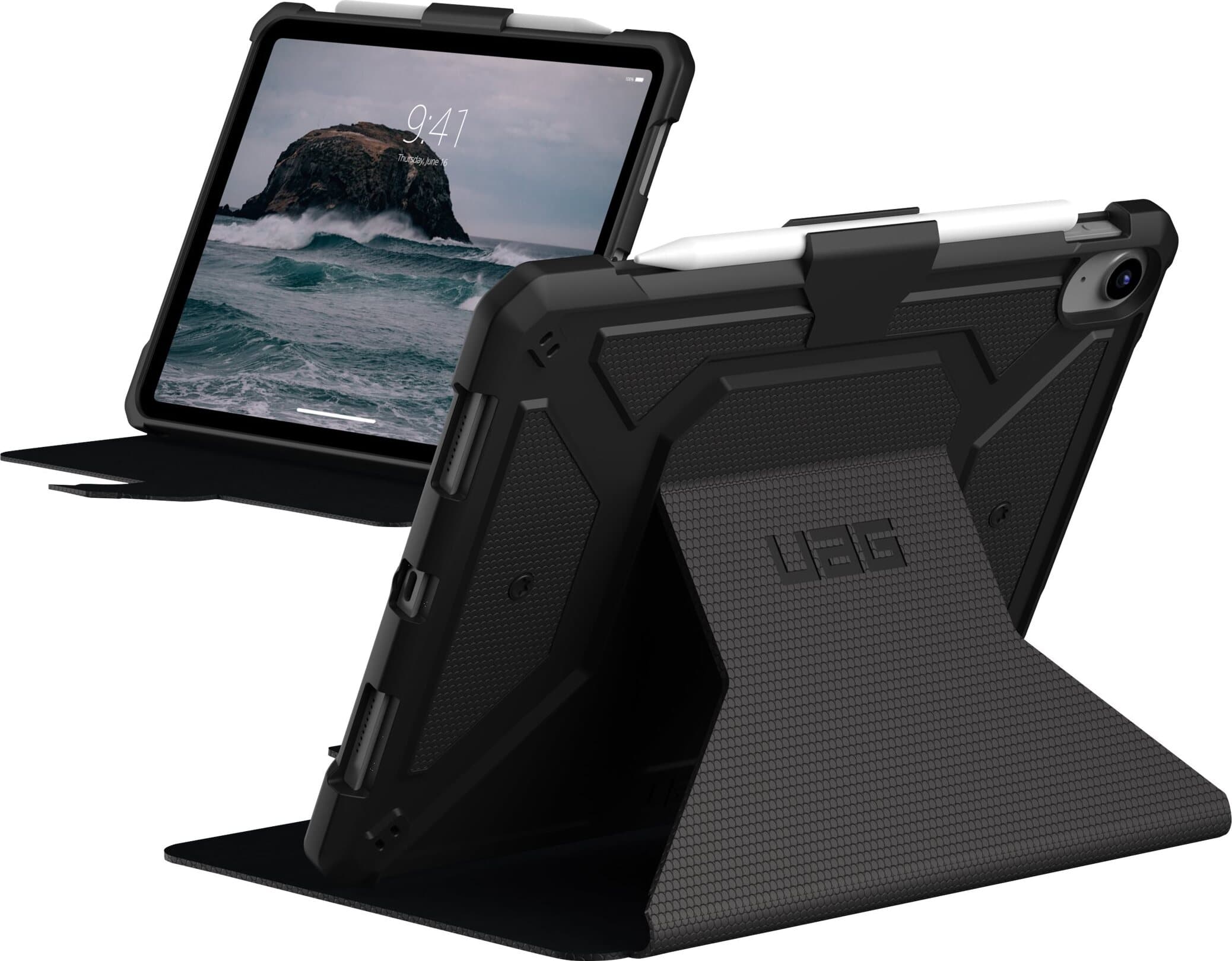 Удароустойчив хибриден кейс от най-висок клас за iPad 10 (2022), iPad 11 (2025) - Urban Armor Gear Metropolis Case (черен)