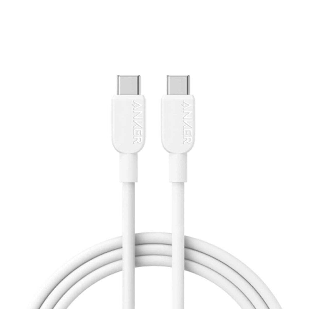 Кабел Anker A81D6H21, от USB C(м) към USB C(м), 1.8m, 240W, бял