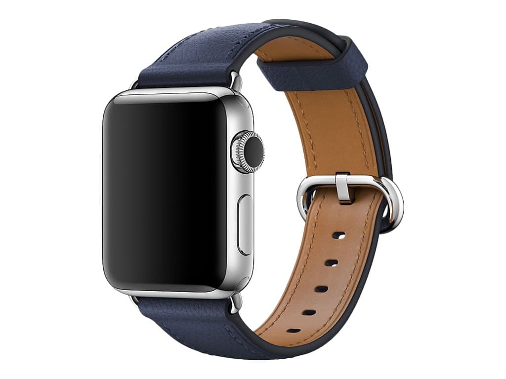 Оригинална кожена каишка за Apple Watch 38мм, 40мм, 41мм - Apple Classic Buckle Band (тъмносин)
