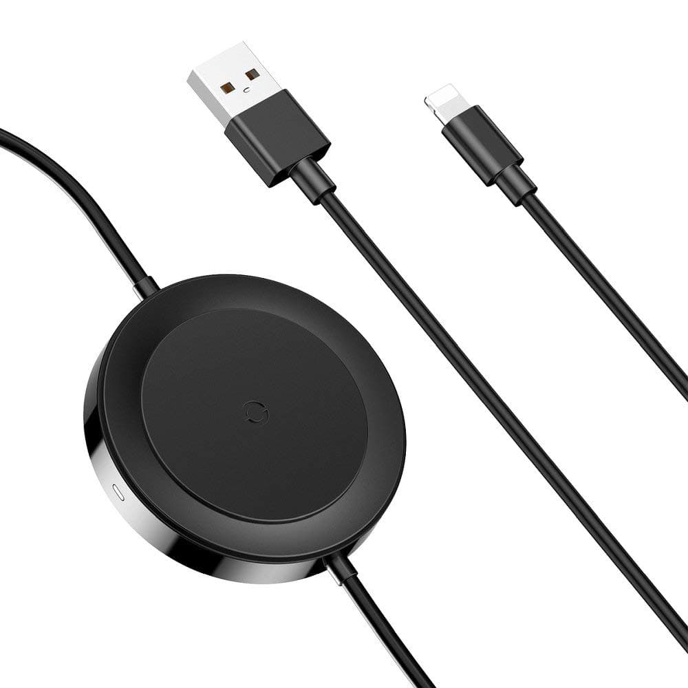 Lightning кабел с пад за безжично зареждане за iPhone, iPad и iPod с Lightning - Baseus Wireless Charger Lightning USB Cable (черен)