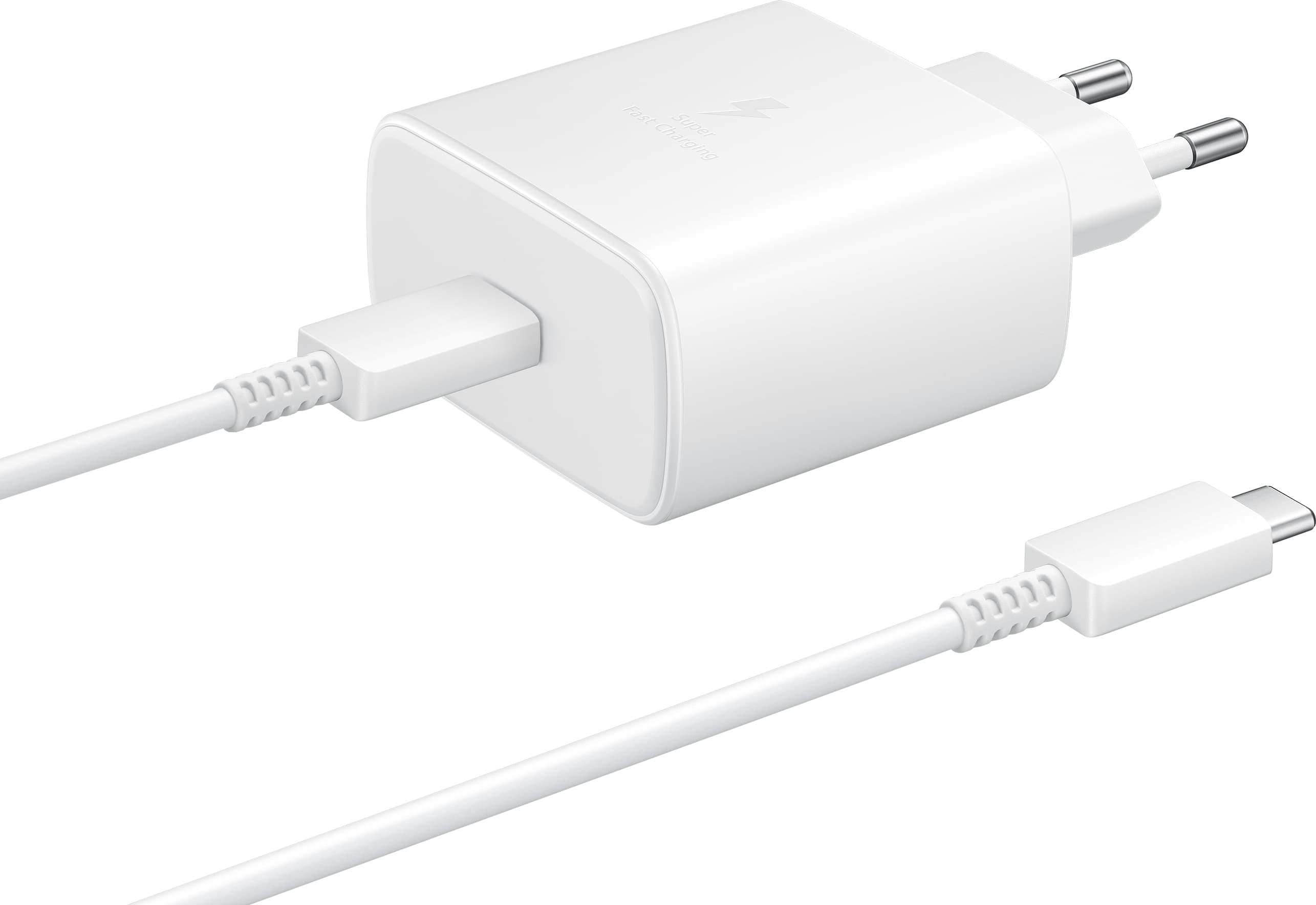Зарядно устройство Samsung Travel Adapter (EP-TA845XWEGWW), от контакт към USB-C (ж), 45W, бяло