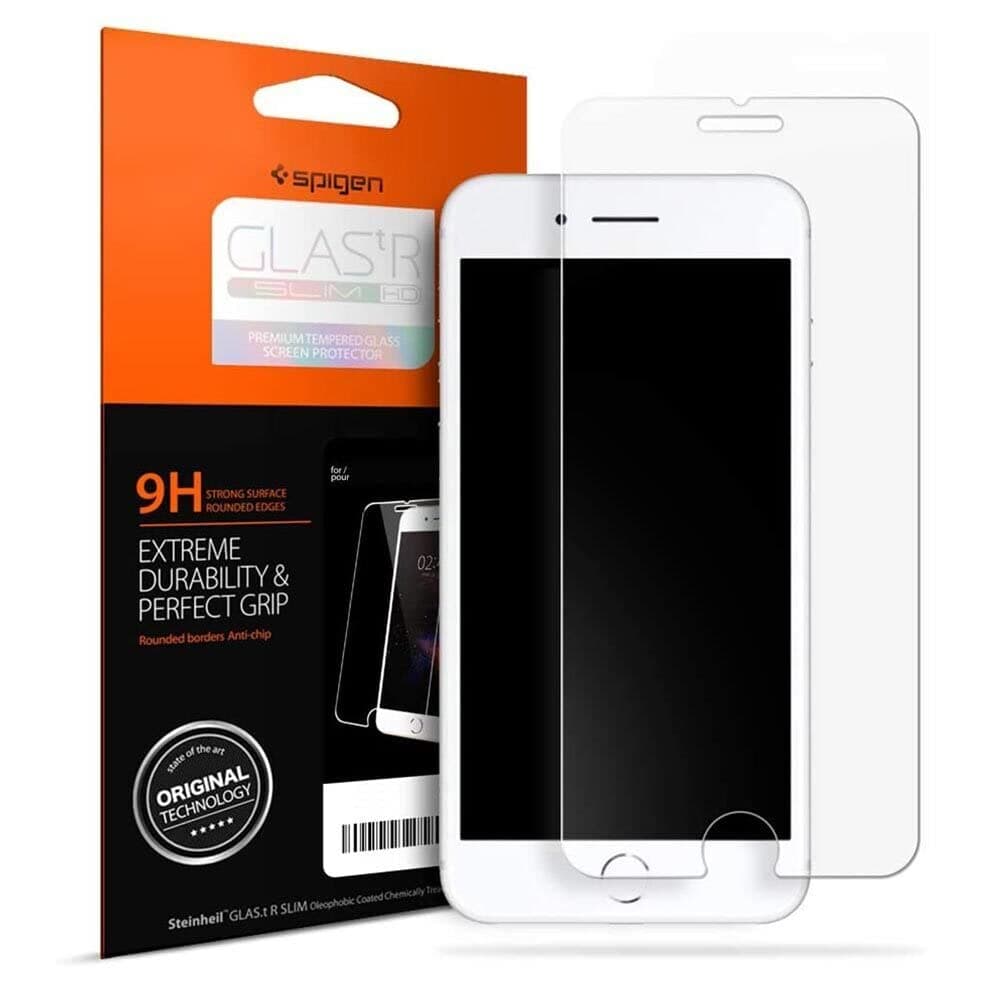 Протектор от закалено стъкло /Tempered Glass/ Spigen AGL01374 за Apple iPhone SE (2022)/SE (2020)/8/7, 9H твърдост