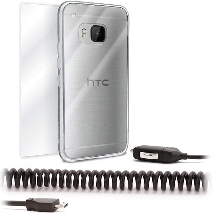 Удароустойчив кейс, покритие за дисплея и зарядно за кола с microUSB за HTC One M9 - Griffin Starter Kit