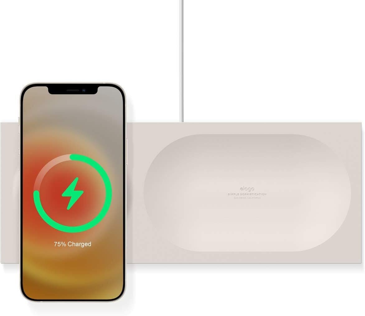 Силиконова поставка за зареждане на iPhone чрез поставяне на Apple MagSafe Charger - Elago Charging Tray for MagSafe (бял)
