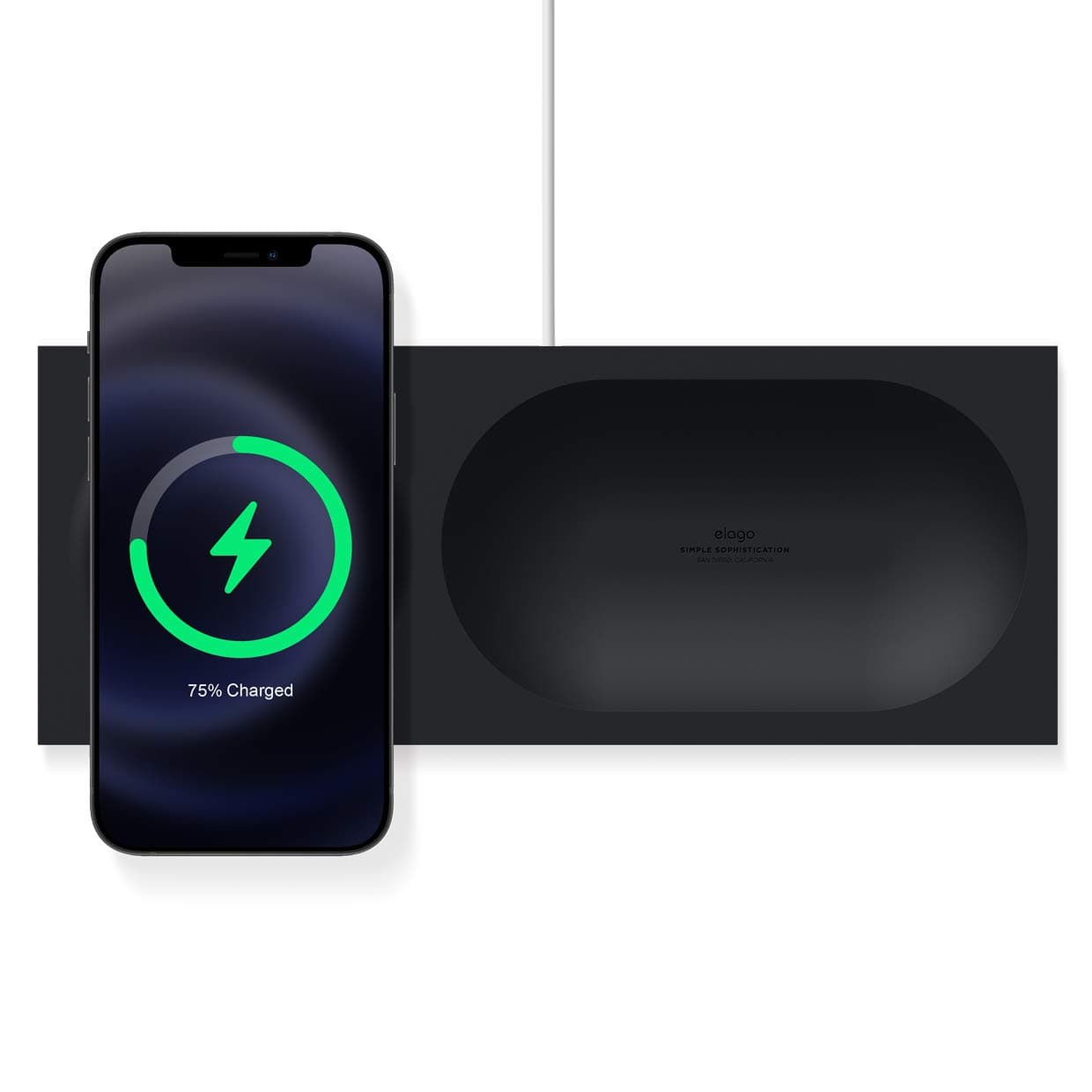 Силиконова поставка за зареждане на iPhone чрез поставяне на Apple MagSafe Charger - Elago Charging Tray for MagSafe (тъмносин)