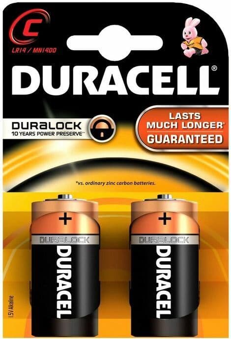 DURACELL Алкални Basic C, батерии, 2 бр.