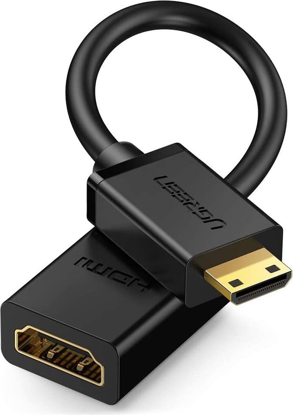 Преходник Ugreen 20137, от Mini HDMI(м) към HDMI(ж), черен