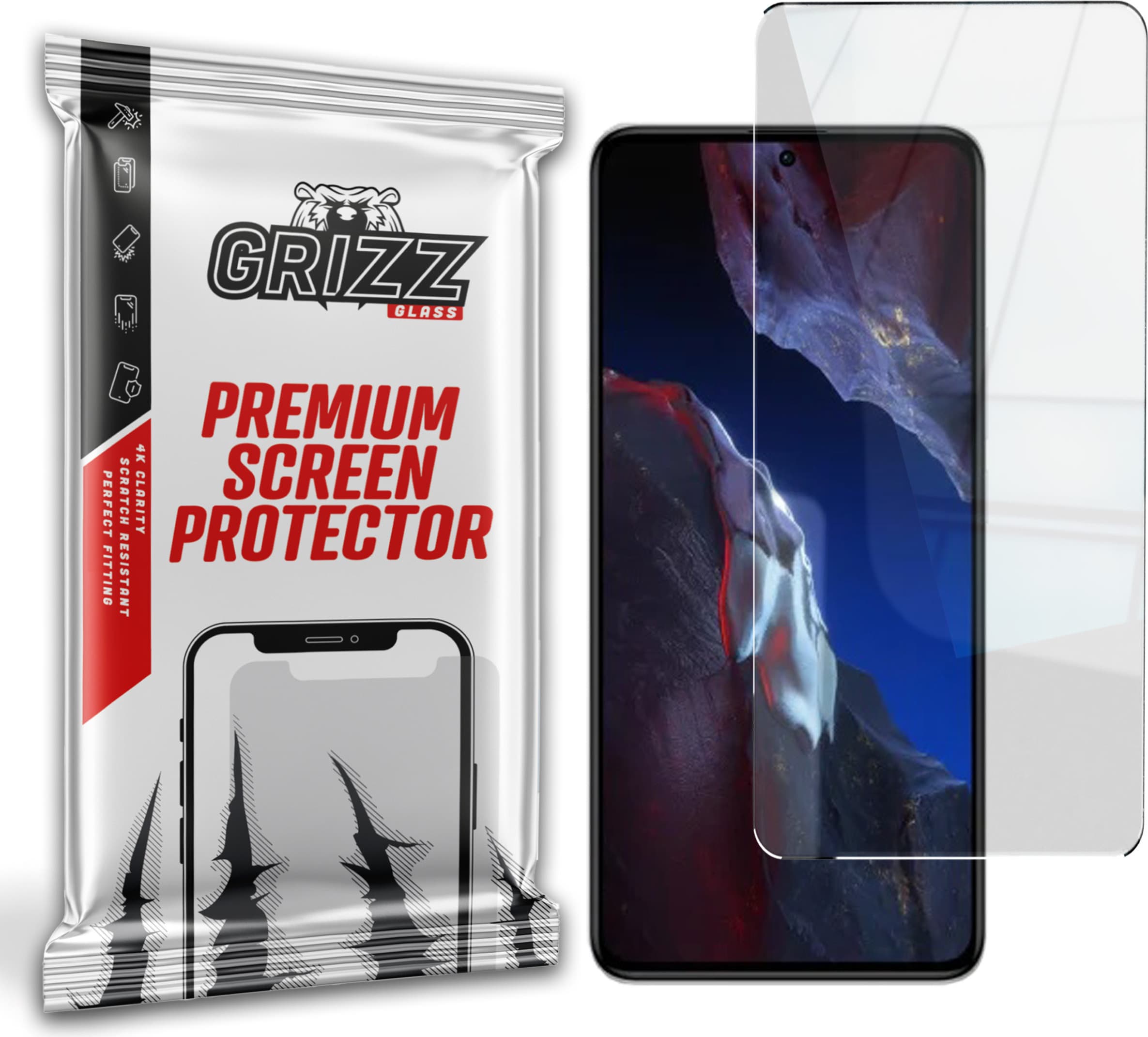 Хибридно защитно покритие за дисплея на Xiaomi Poco F5 Pro - GrizzGlass HybridGlass Screen Protector (прозрачно)
