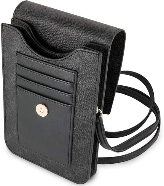 Кожена чанта (портфейл) с презрамка (черен) - Guess Wallet Universal Phone Bag