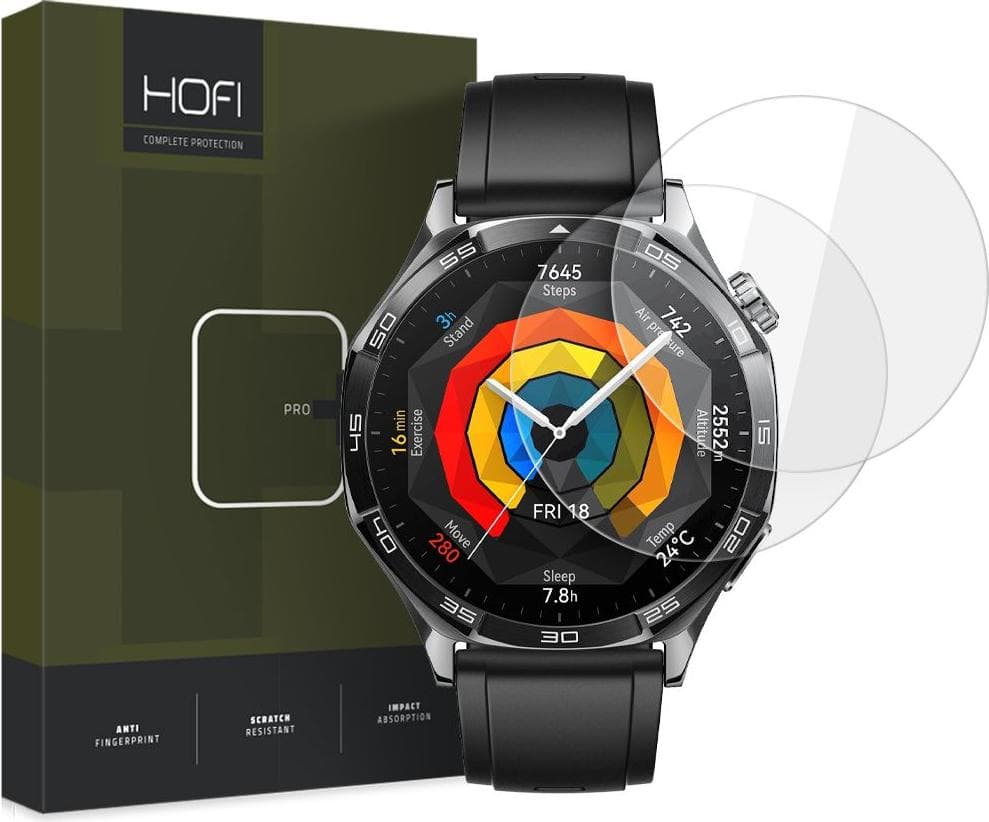 2 броя калени стъклени защитни покрития за дисплея Huawei Watch GT 5 46мм - Hofi Glass Pro Plus Screen Protector 2 Pack (прозрачен)