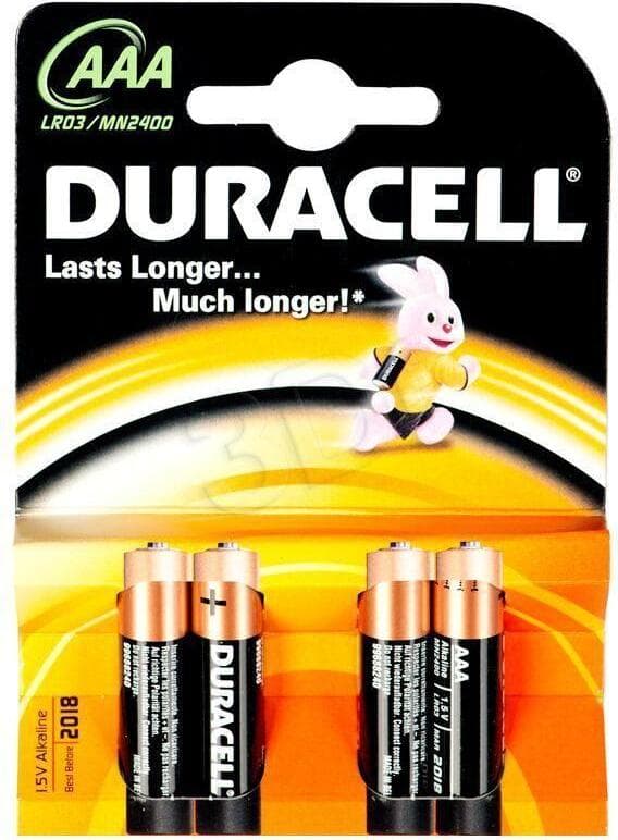 DURACELL AAA алкални, батерии, 4 бр.