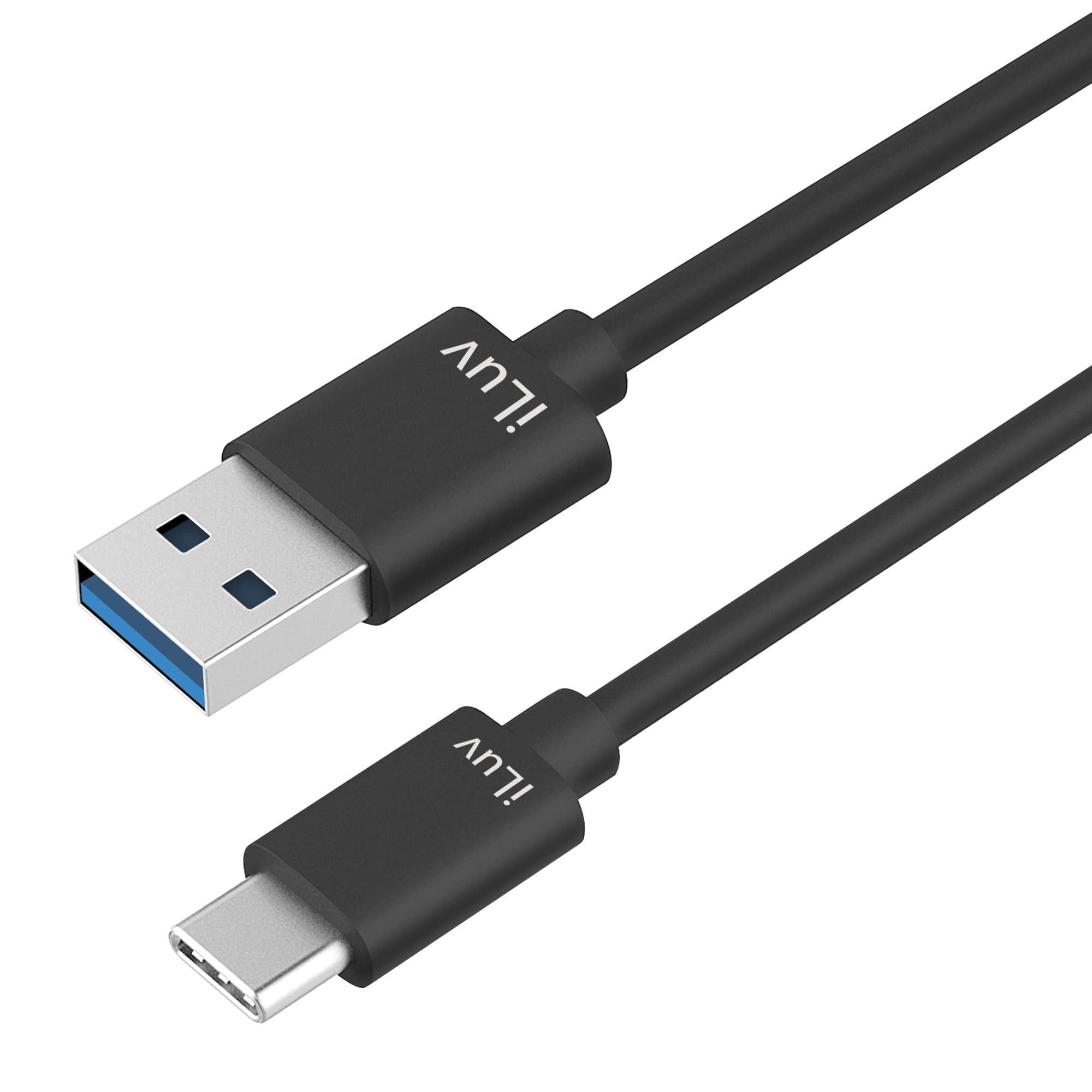 Кабел за MacBook и устройства с USB-C порт (1 м) - iLuv USB-C to USB-A Sync And Charge Cable (черен)