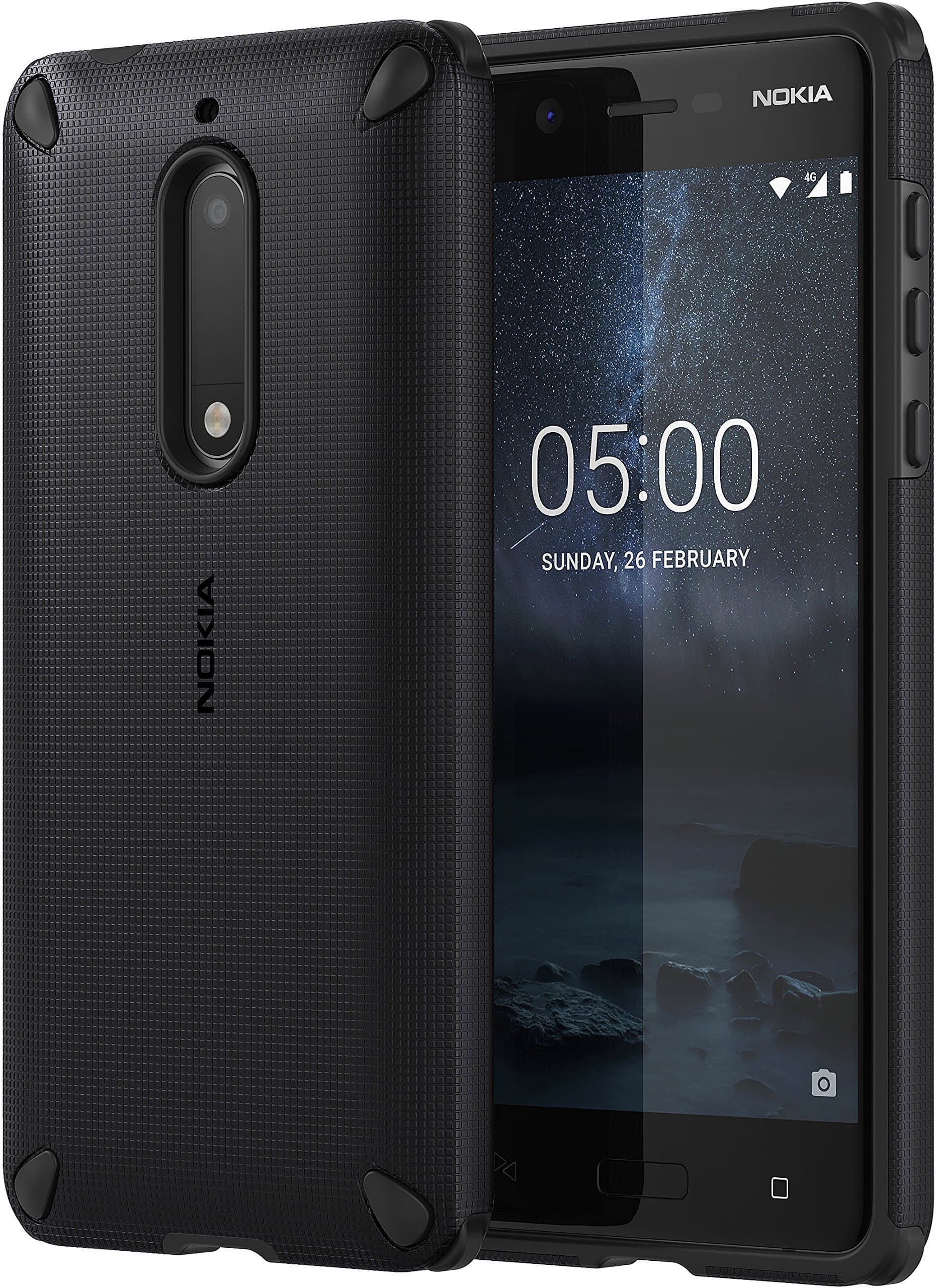 Удароустойчив хибриден кейс за Nokia 5 - Nokia Rugged Impact Case CC-502 (черен)