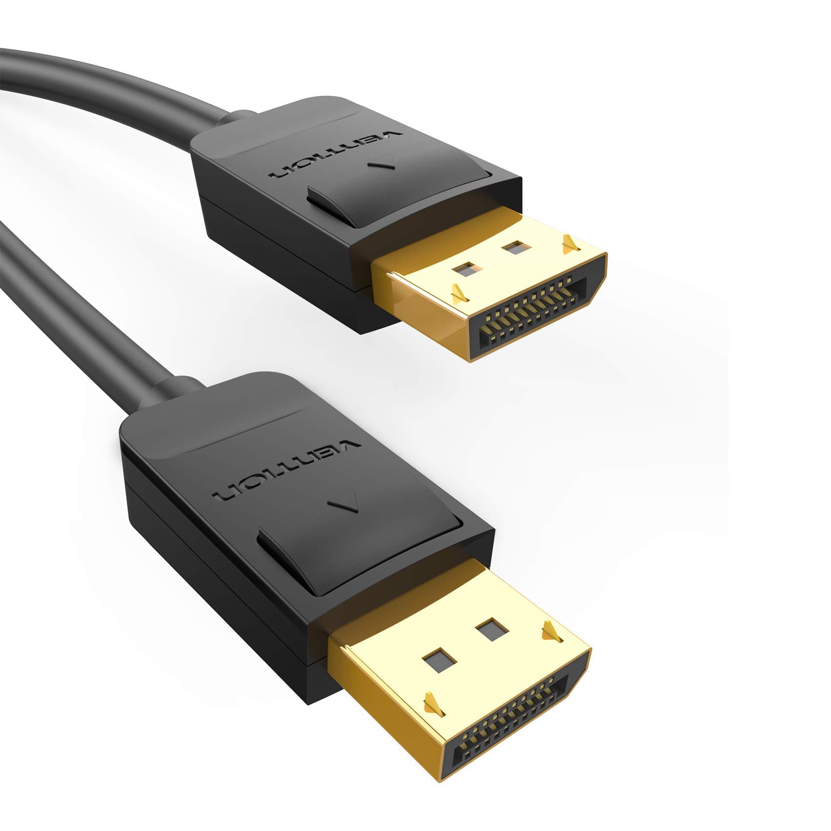Кабел Vention HACBH, от DisplayPort(м) към DisplayPort(м), 2м, черен, 4K 2160p@60FPS, позлатени конектори