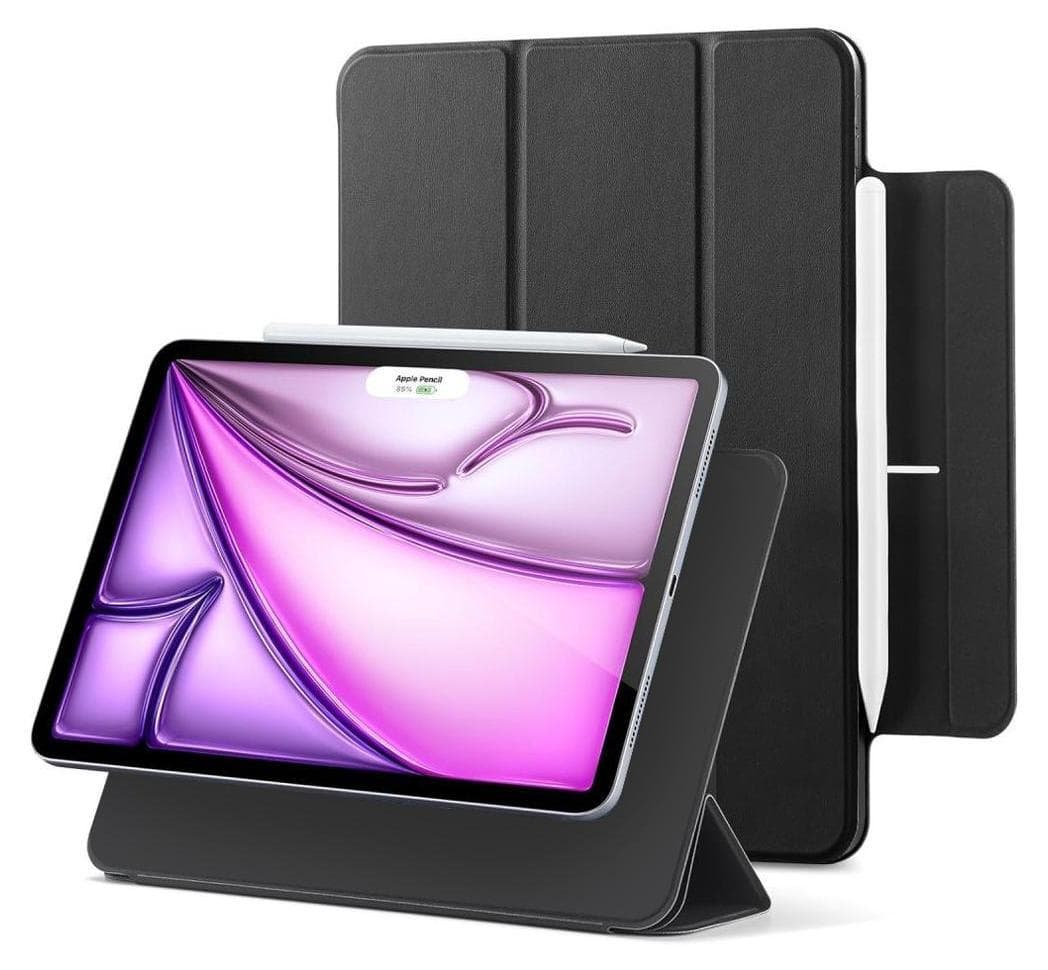 Магнитен полиуретанов калъф с поставка за iPad Pro 13 (2024) - ESR Rebound Magnetic Case (черен)