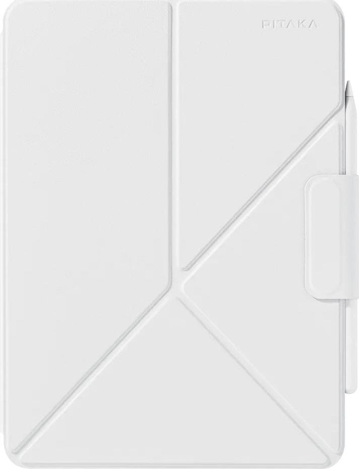 Магнитен полиуретанов кейс с поставка за iPad Pro 13 (2024) - Pitaka MagEZ Folio 2 Case (бял)