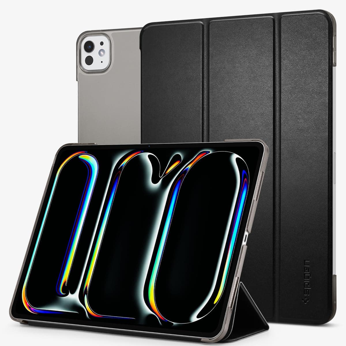 Кожен кейс и поставка за iPad Pro 13 (2024) - Spigen Smart Fold Case (черен)