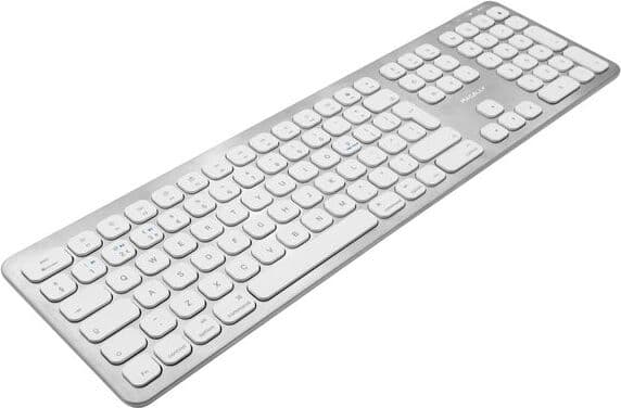 Безжична Bluetooth клавиатура за MacBook (бял) - Macally Slim Bluetooth Wireless Keyboard UK