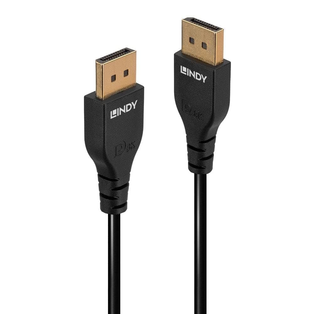 Кабел LINDY LNY-36462, от DisplayPort(м) към DisplayPort(м), 2m, 8K@60Hz, черен