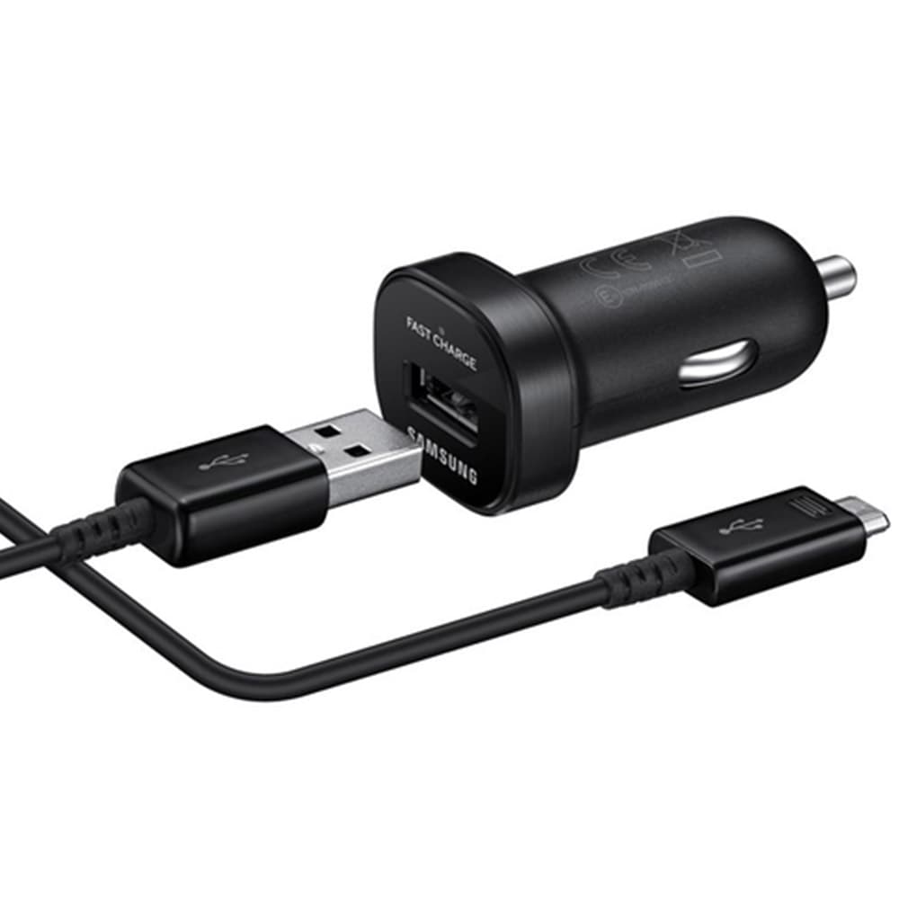 Оригинално зарядно за кола с технология за бързо зареждане и MicroUSB кабел - Samsung Fast Car Charger EP-LN930BBEGWW (retail)