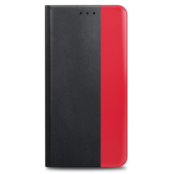 Калъф за Apple iPhone 13 Pro, flip cover, еко кожа, Prio Book Case (16003), с поставка, черен/червен