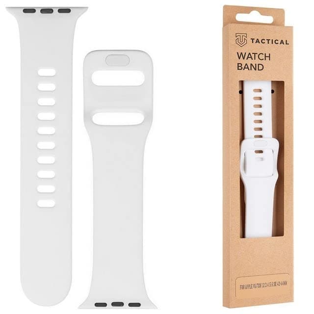Силиконова каишка за Apple Watch 42мм, 44мм, 45мм, 46мм, Ultra 49мм - Tactical 797 Silicone Sport Band with Buckle (бял)