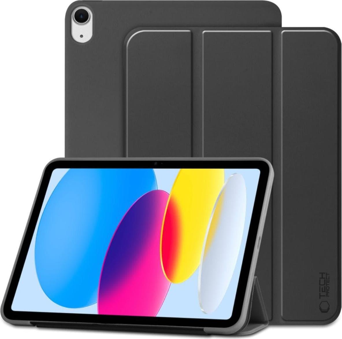 Силиконов кейс и поставка за iPad 10 (2022), iPad 11 (2025) (черен) - Tech-Protect Smartcase