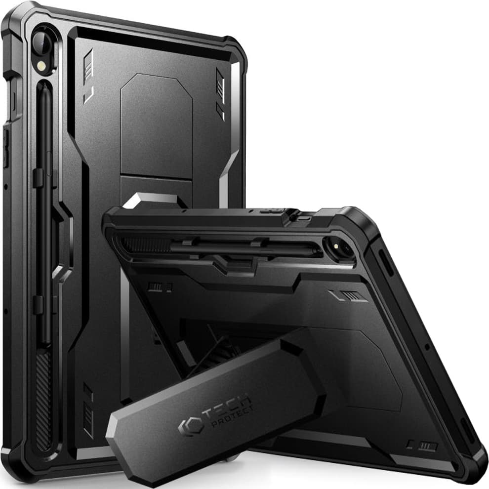 Кейс с изключителна защита и поставка за Samsung Galaxy Tab S9 - Tech-Protect Kevlar Pro Case (черен)
