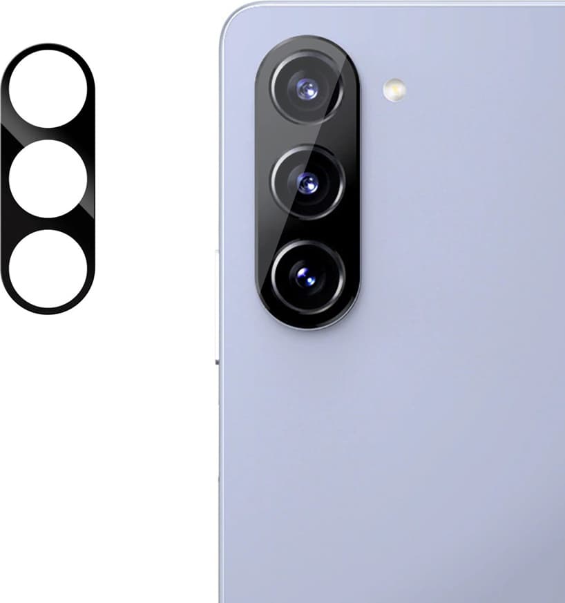 Предпазно стъклено защитно покритие за камерата на Samsung Galaxy Z Fold5 - Techsuit Full Camera Glass (черен)