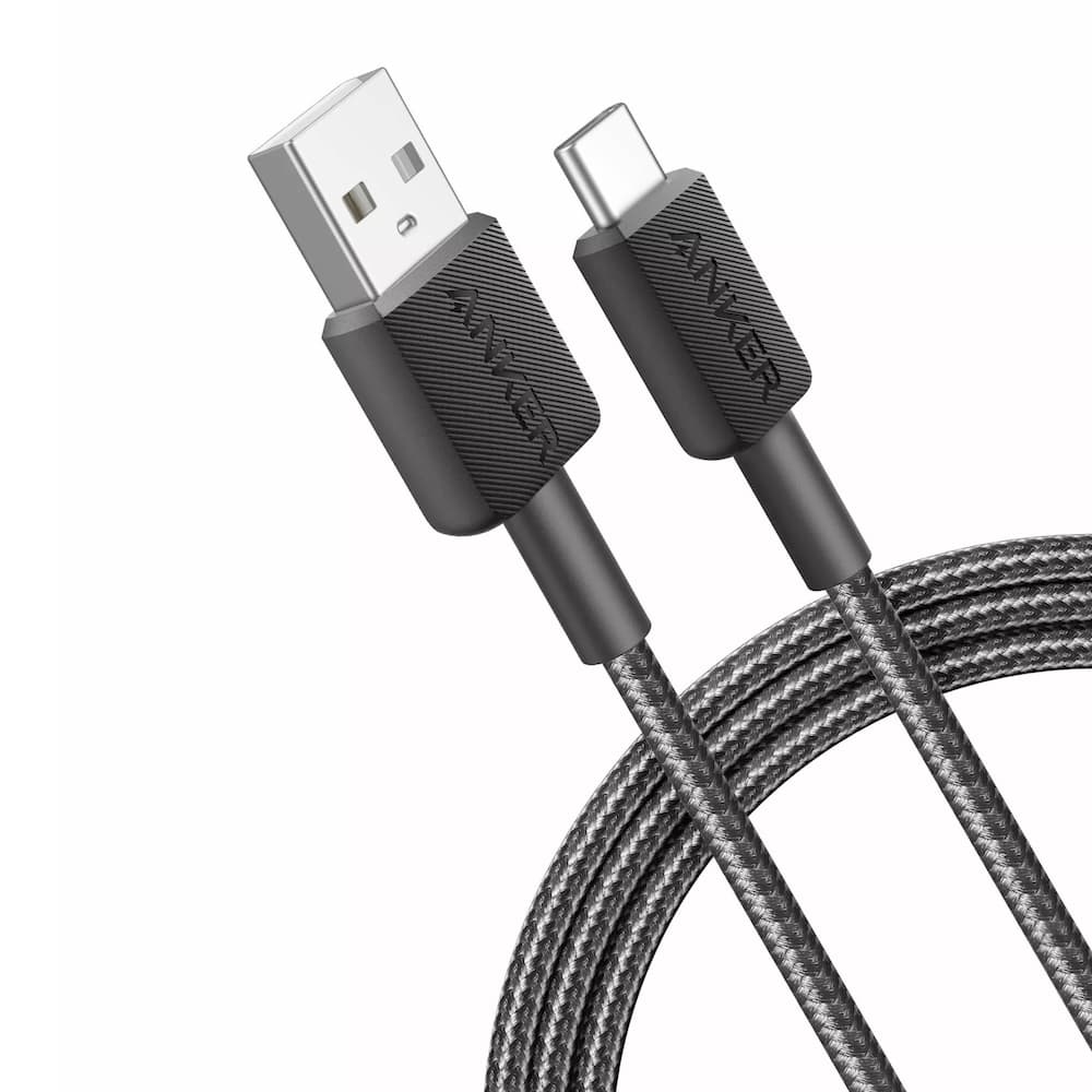 Кабел Anker A81H6G11, от USB-A(м) към USB-C(м), 1.8m, 15W, черен