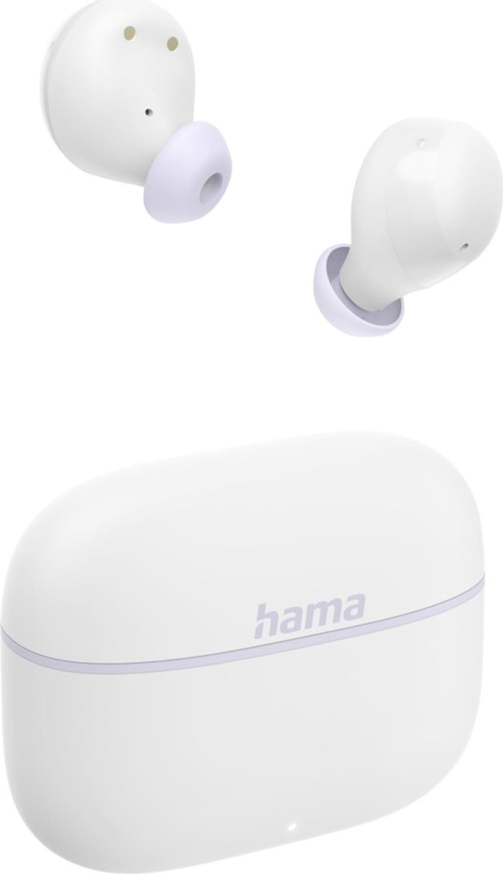 Слушалки Hama Freedom Buddy II, безжични, Bluetooth, микрофон, до 16 часа време на работа, управление с гласови асистенти Google и Siri, бели