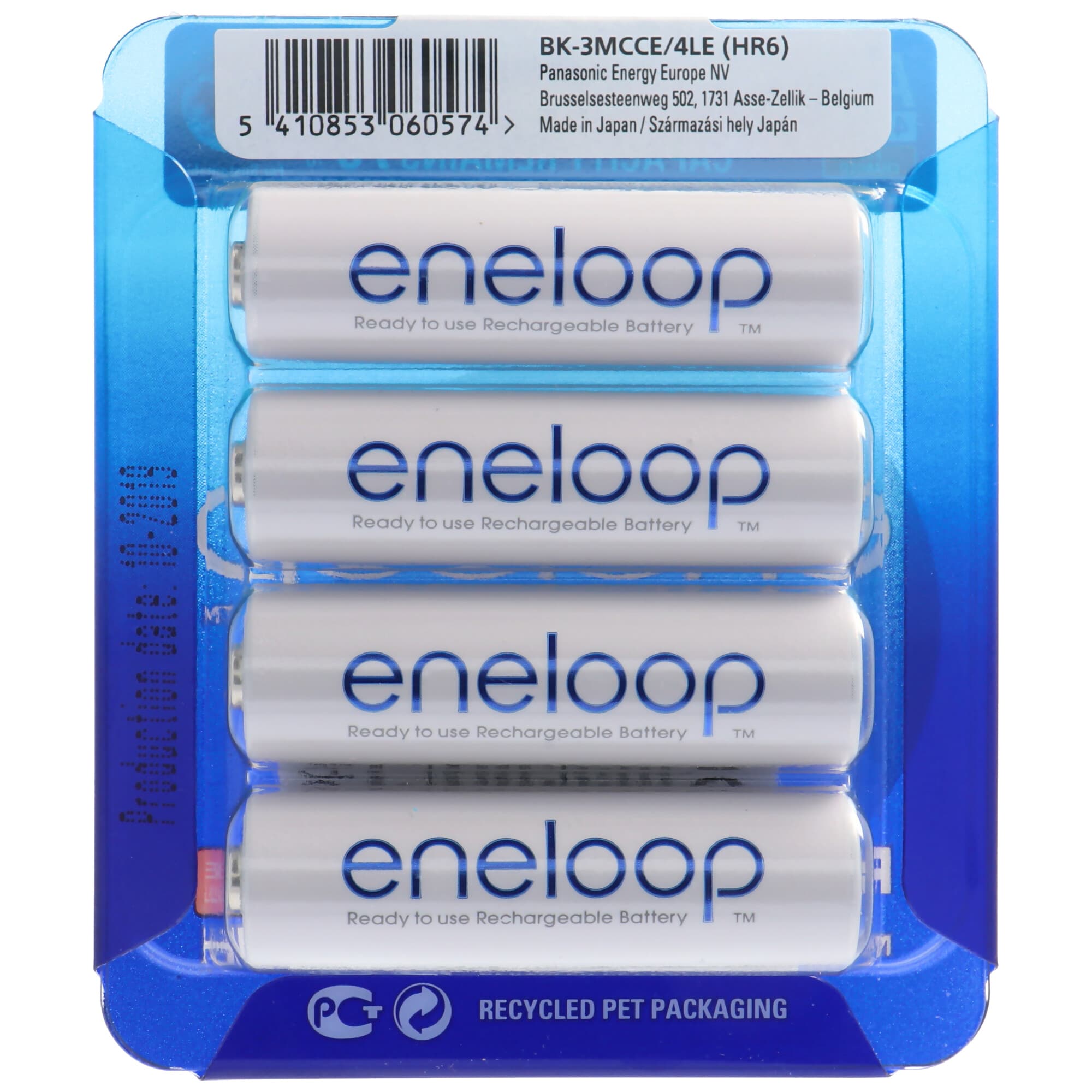 4 броя презареждаеми батерии AA 1900mAh - Panasonic Eneloop AA 1900mAh BK-3MCCE-4LE