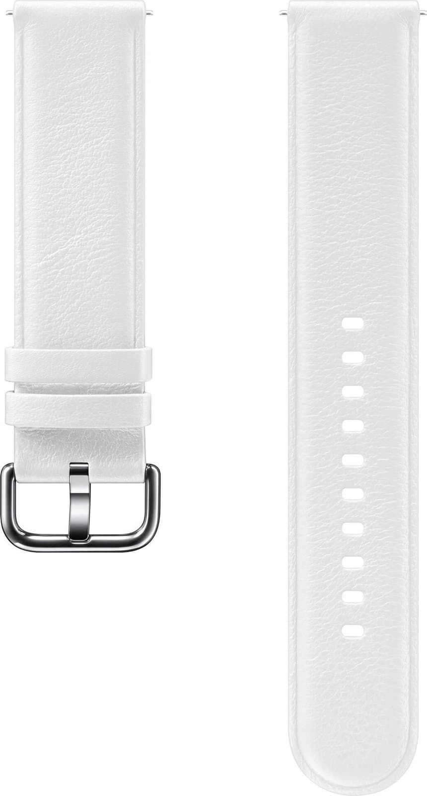 Оригинална кожена каишка за Samsung Galaxy Watch, Huawei Watch, Xiaomi, Garmin и други часовници с 20мм захват - Samsung Leather Band 20mm (ET-SLR82MWE) (бял)