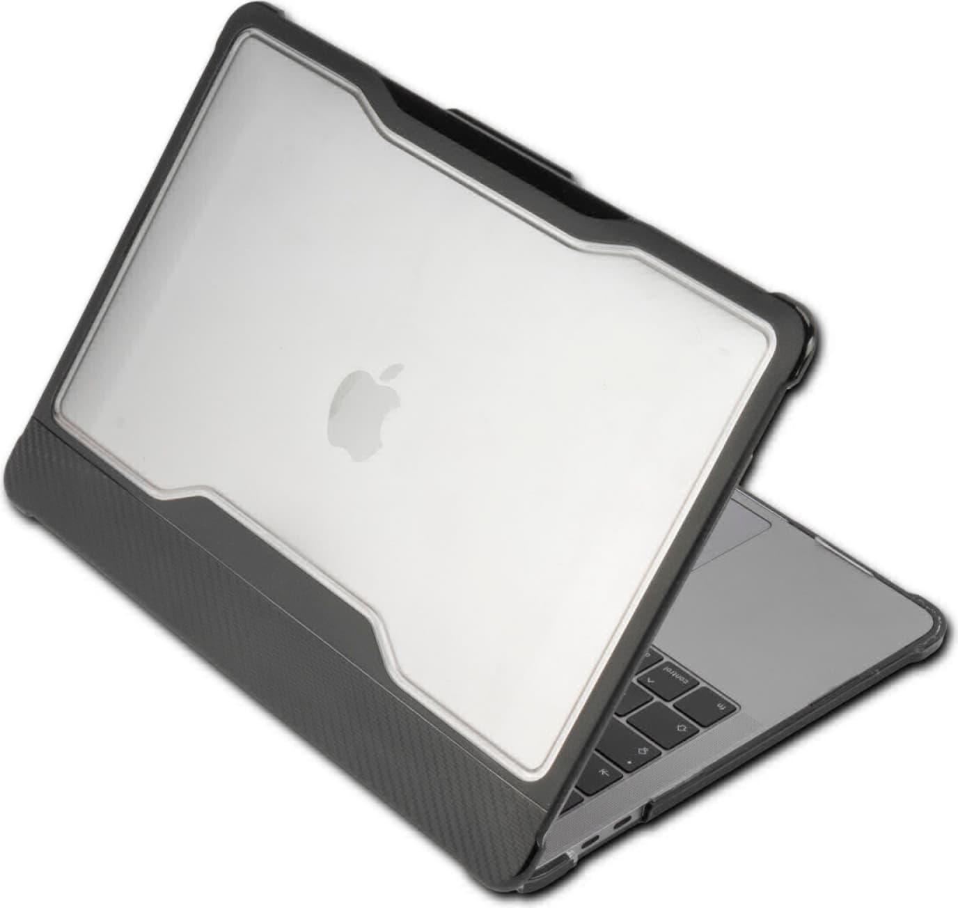Удароустойчив хибриден кейс за MacBook Pro 13 (2016-2020), MacBook Pro 13 M1 (2020), MacBook Pro 13 M2 (2022) - 4smarts Full Body Sturdy Case (черен-прозрачен)