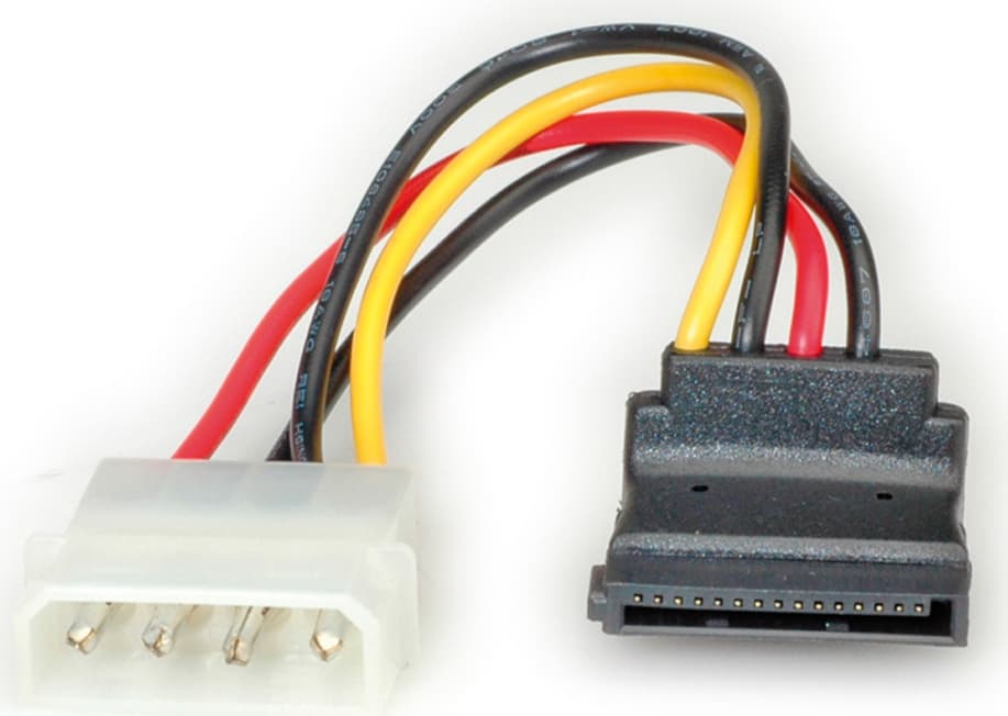 Захранващ кабел Roline 11.03.1061, от Molex 4-pin(м) към SATA 15-pin(м), 0.1m
