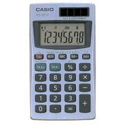 Джобен калкулатор с двойно захранване - Casio HS85TE 8 Digit Calculator (сив)