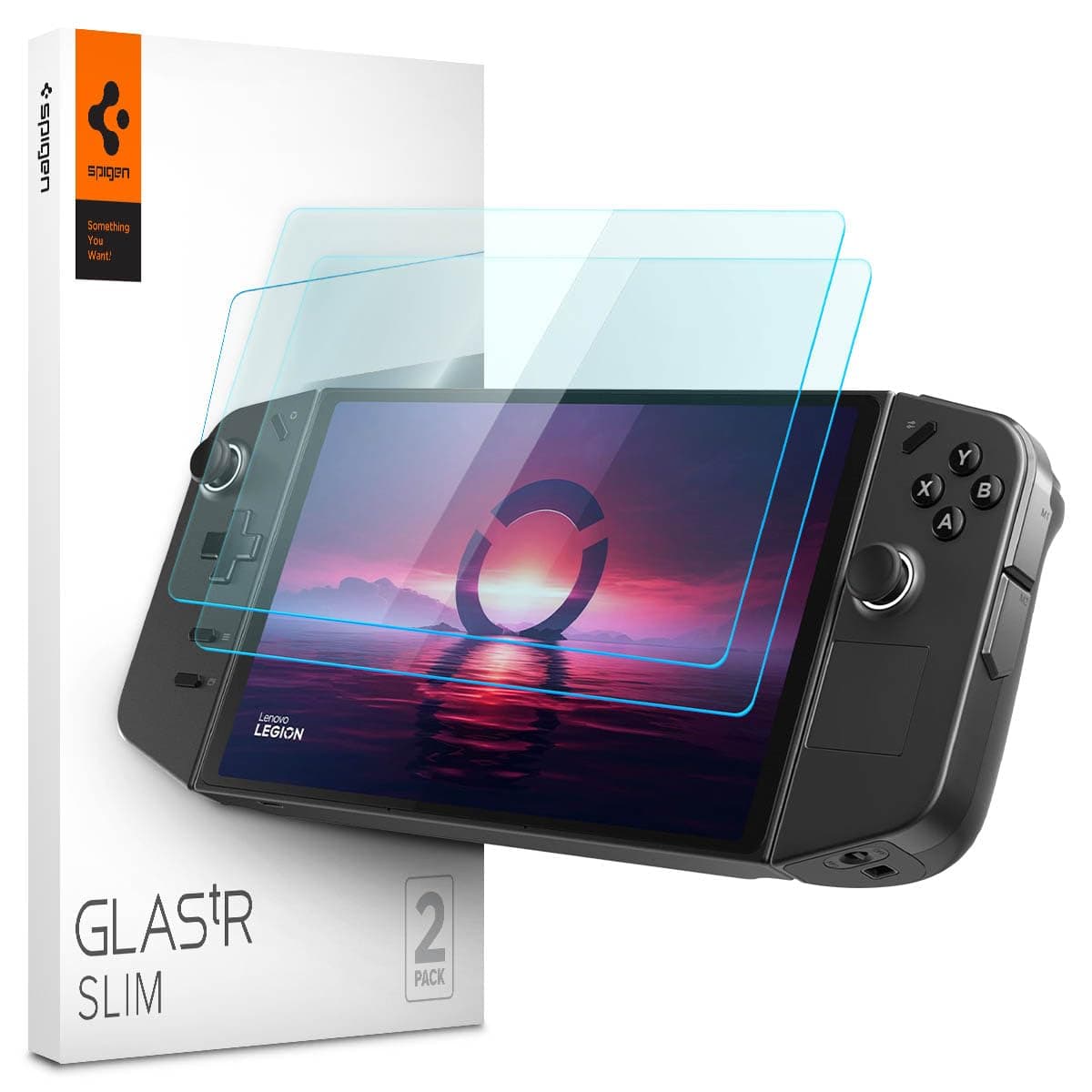 2 броя стъклени защитни покрития за дисплея на Lenovo Legion Go - Spigen Tempered Glass GLAS.tR Slim 2 Pack (прозрачен)