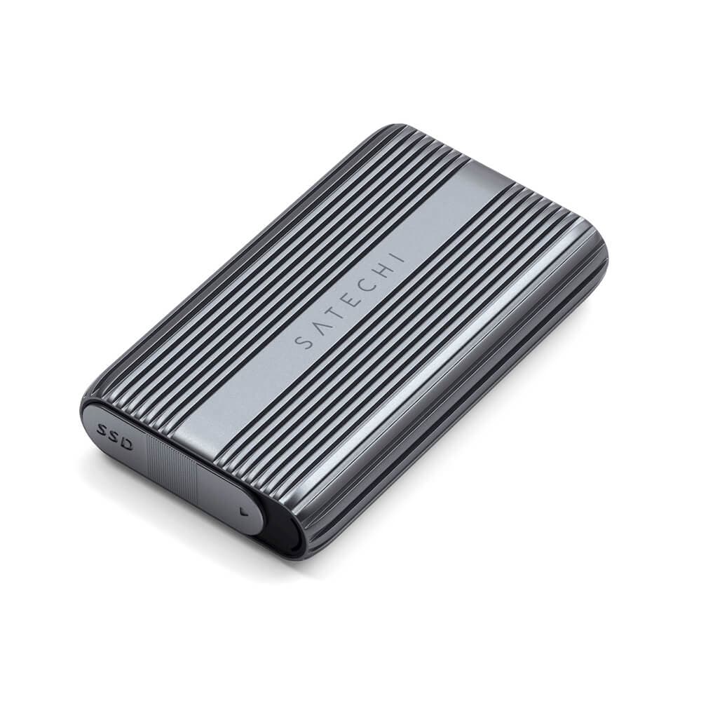 Satechi USB4 External M.2 NVMe SATA SSD Pro Enclosure - USB4 алуминиева външна кутия с USB-C за M.2 NVMe SATA SSD дискове (тъмносив)