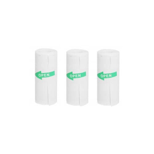 Комплект от 3 ролки за отпечатване стикери за термопринтер Mini Cat Thermal Printer HURC9 - Adhesive Labels Stickers 3 Rolls Set (бял)
