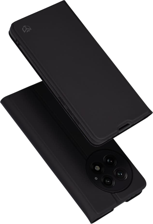 Кожен калъф с поставка и отделение за кр. карти за OnePlus 13 - Techsuit Magskin Book (черен)