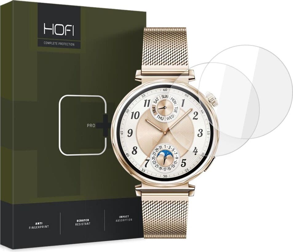 2 броя калени стъклени защитни покрития за дисплея Huawei Watch GT 5 41мм - Hofi Glass Pro Plus Screen Protector 2 Pack (прозрачен)
