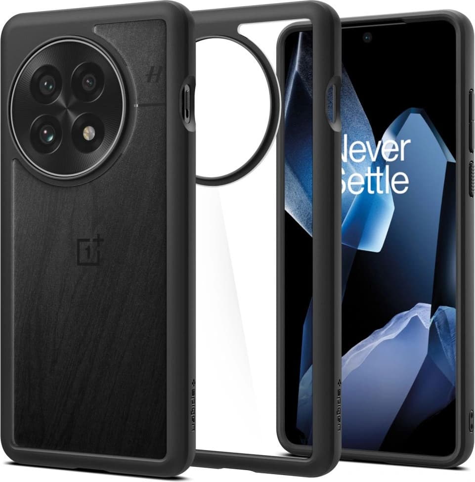 Хибриден кейс с висока степен на защита за OnePlus 13 - Spigen Ultra Hybrid Case (черен-прозрачен)