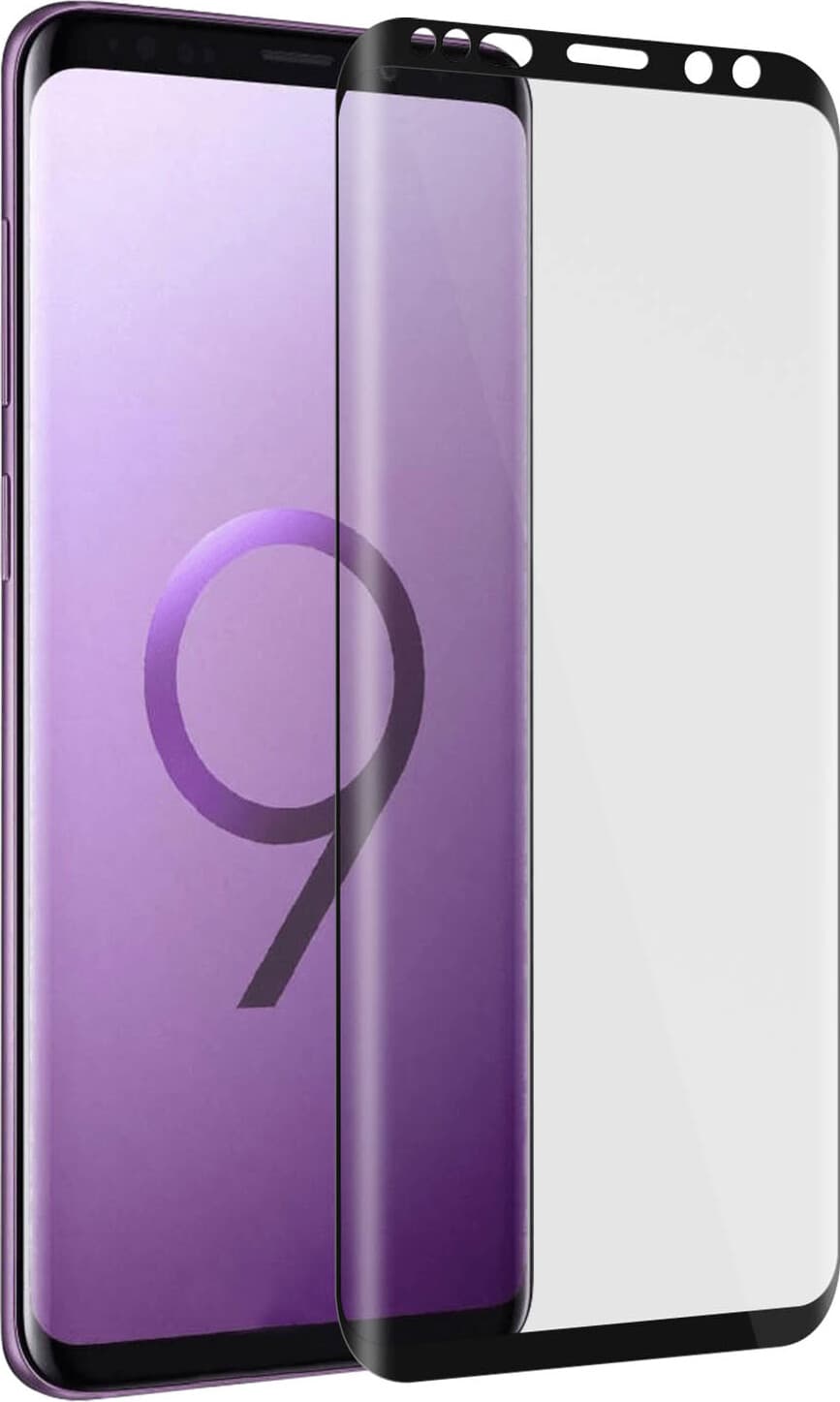 Калено стъклено защитно покритие за Samsung Galaxy S9 Plus - Prio 3D Glass Full Screen Curved Tempered Glass (черен-прозрачен)