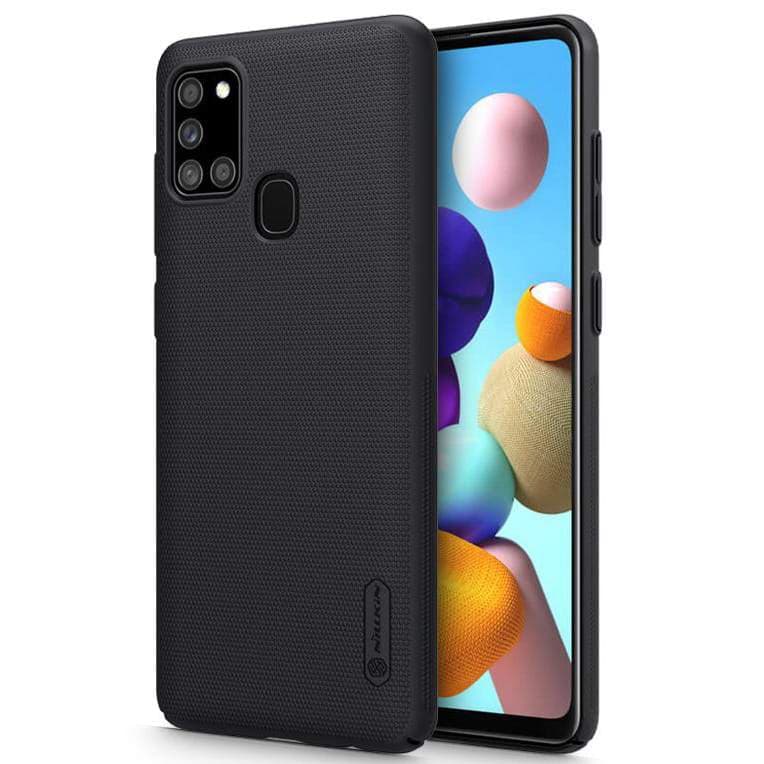 Поликарбонатов кейс за Samsung Galaxy A21s - Nillkin Super Frosted Shield Case (черен)