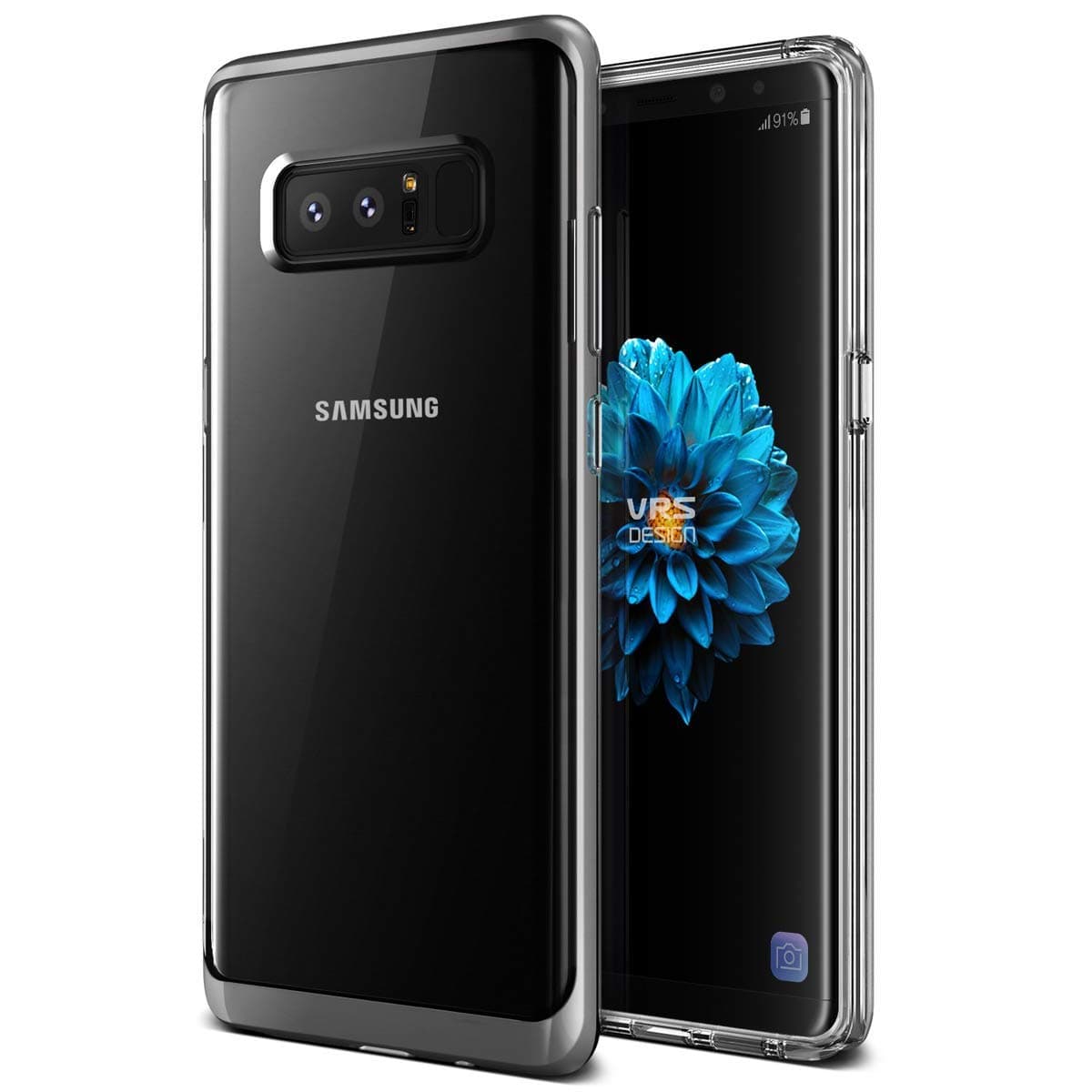 Хибриден удароустойчив кейс за Samsung Galaxy Note 8 - Verus Crystal Bumper Case (сребрист-прозрачен)