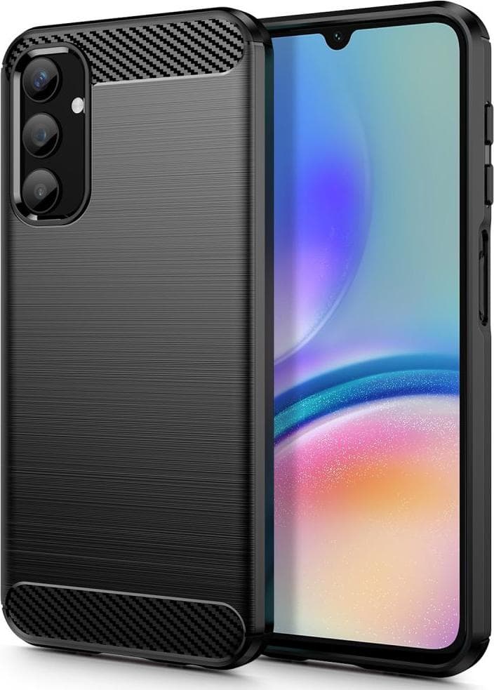 Тънък силиконов (TPU) калъф за Samsung Galaxy A05s - Tech-Protect Carbon Flexible TPU Case (черен)